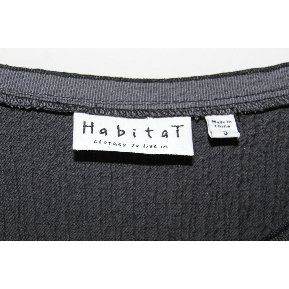 Habitat Asymmetrical Tunic Top Textured Crinkle Gray Colorblock Small Lagonlook - Picture 6 of 10